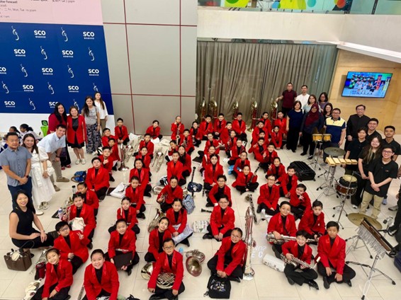 MBS Concert Band members performing in 2026 Singapore Youth Festival